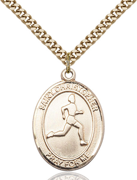 14kt Gold Filled Saint Christopher/Track & Field Pendant