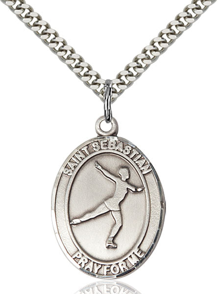 Sterling Silver Saint Sebastian/Figure Skating Penda