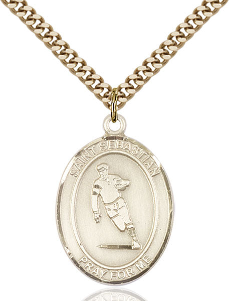 14kt Gold Filled Saint Sebastian / Rugby Pendant