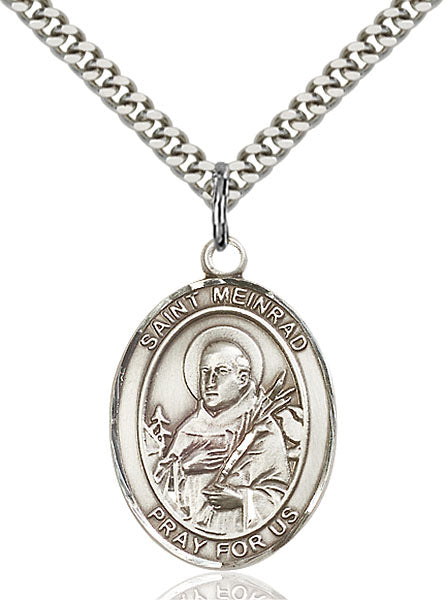 Sterling Silver Saint Meinrad of Einsideln Pendant