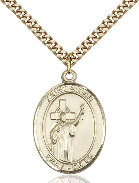 14kt Gold Filled Saint Aidan Of Lindesfarne Pendant
