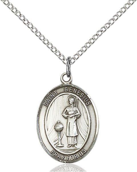 Sterling Silver Saint Genesius of Rome Pendant