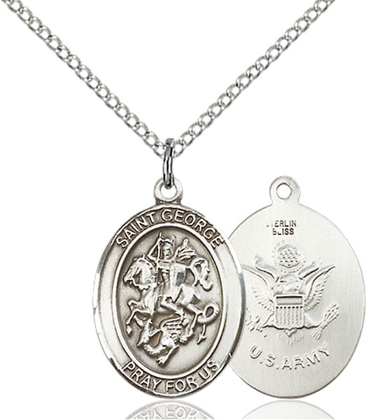 Sterling Silver Saint George / Army Pendant