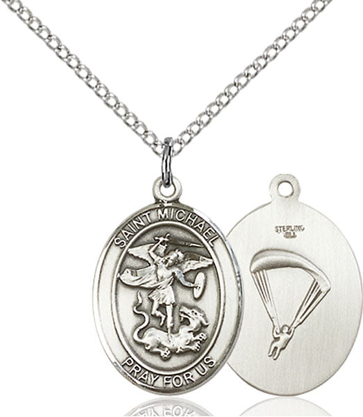 Sterling Silver Saint Michael / Paratrooper Pendant