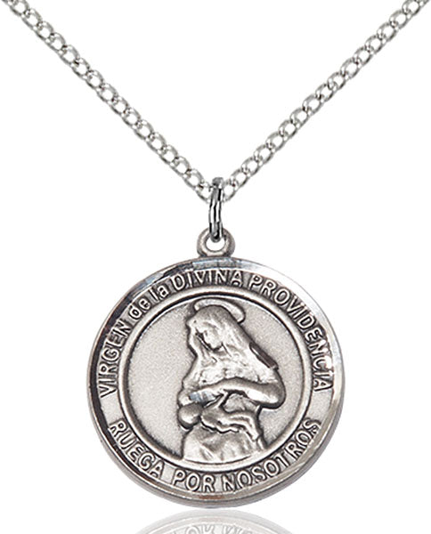 Sterling Silver Virgen Divina Providencia Pendant