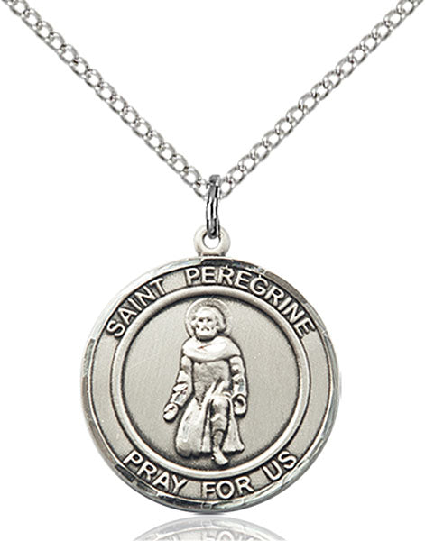 Sterling Silver Saint Peregrine Pendant