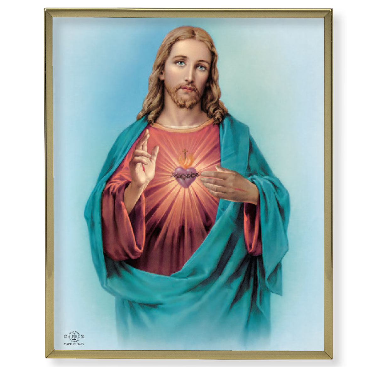 Sacred Heart of Jesus Gold Framed Plaque Art