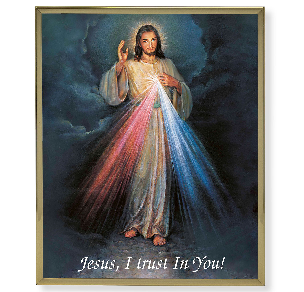 Divine Mercy Gold Framed Plaque Art