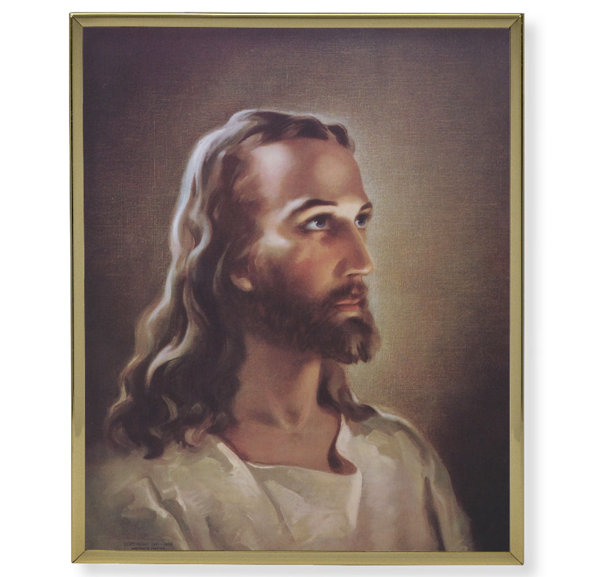 Head of Christ Gold Framed Plaque Art