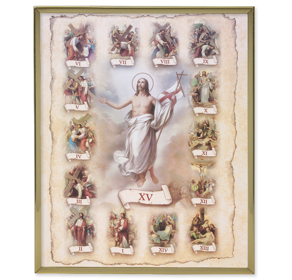 Stations Gold Framed Plaque Art