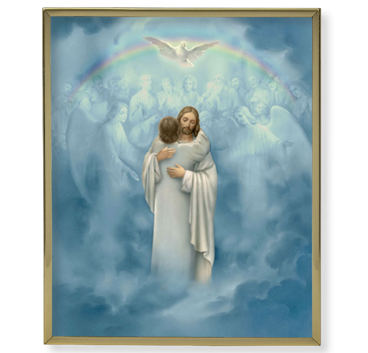 Christ Welcoming Home Gold Framed Plaque Art