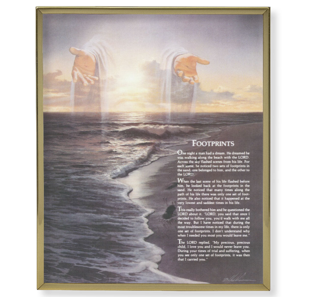 Footprints Gold Framed Plaque Art