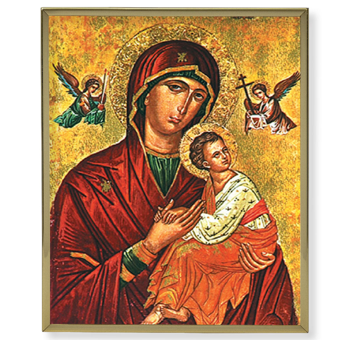 Our Lady of Passion Gold Framed Plaque Art