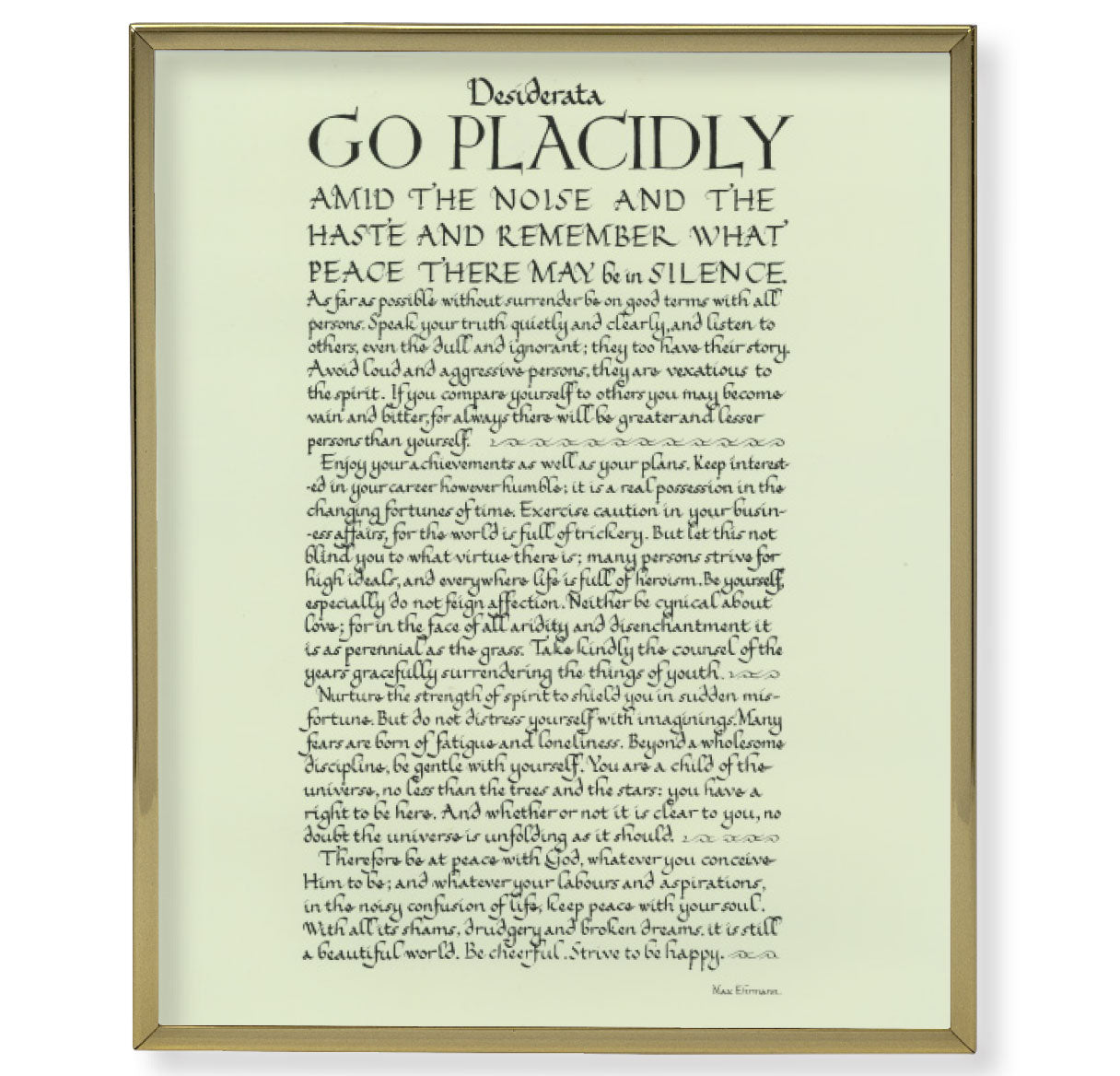 Go Placidly Gold Framed Plaque Art