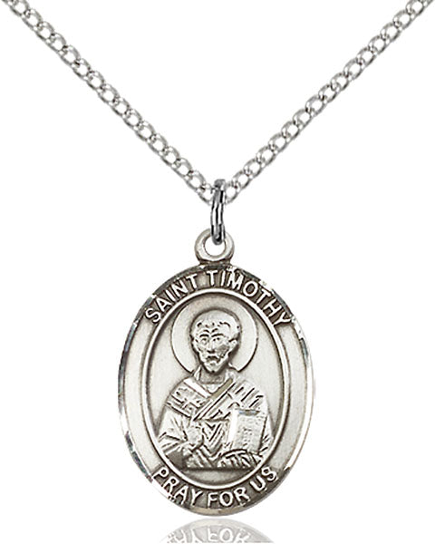 Sterling Silver Saint Timothy Pendant
