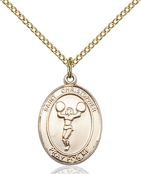 14kt Gold Filled Saint Christopher/Cheerleading Pendant