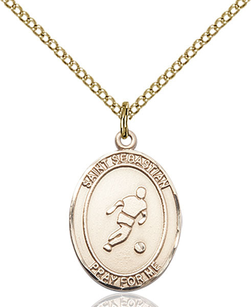 14kt Gold Filled Saint Sebastian/Soccer Pendant