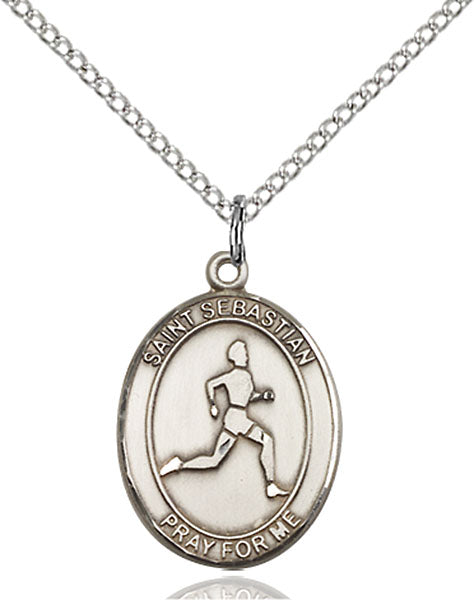 Sterling Silver Saint Sebastian/Track & Field Pendant