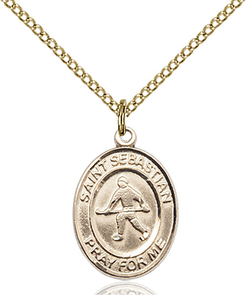 14kt Gold Filled Saint Sebastian/Field Hockey Pendant