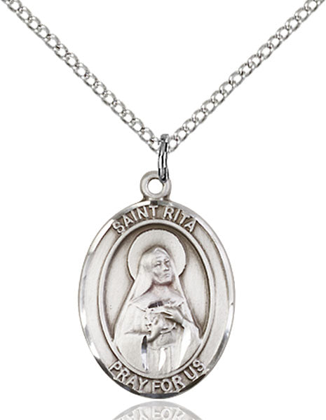 Sterling Silver Saint Rita of Cascia / Baseball Pend