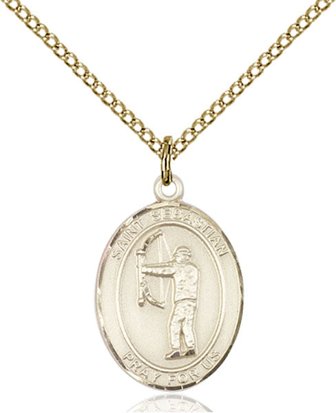 14kt Gold Filled Saint Sebastian / Archery Pendant
