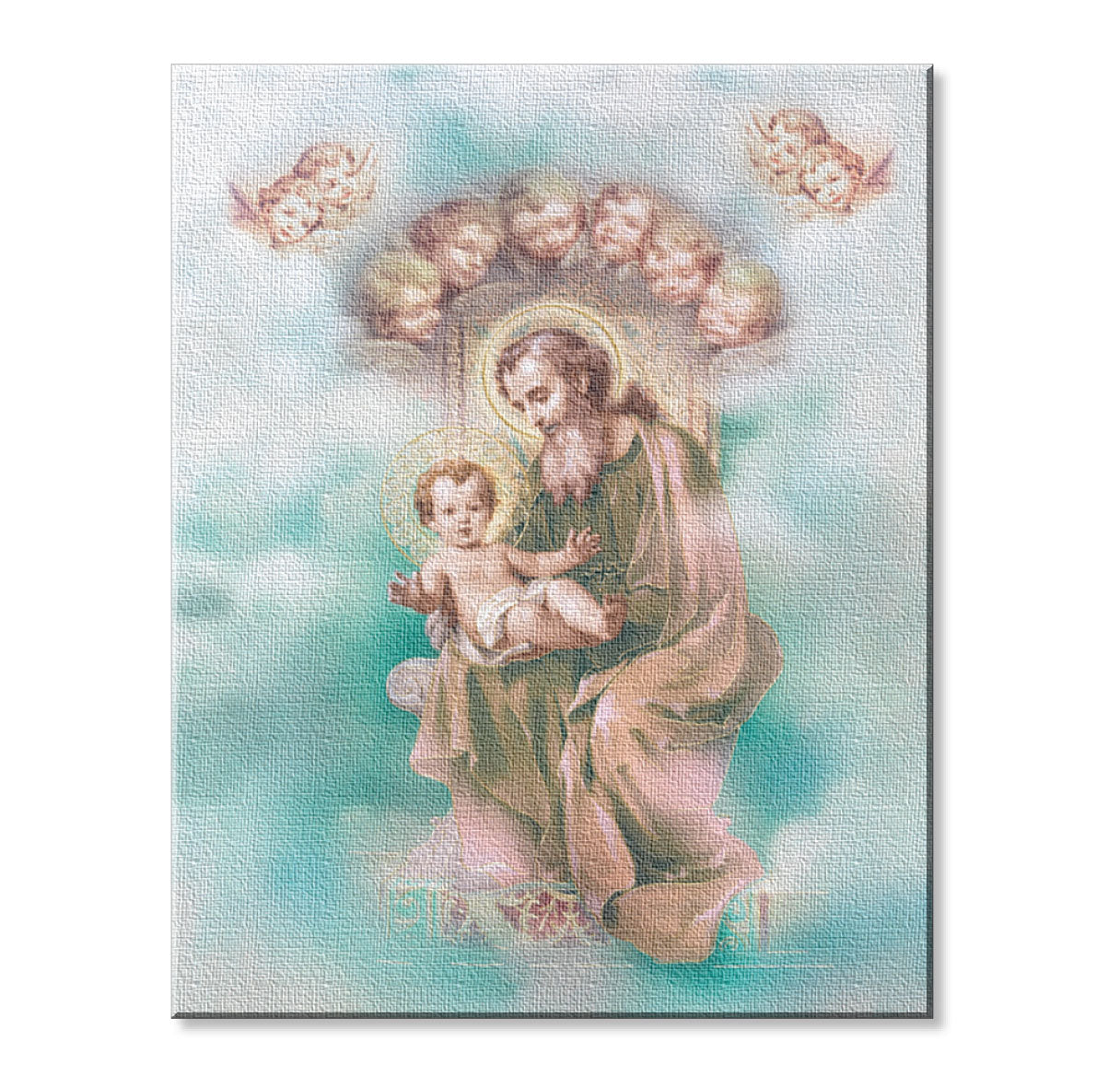 St. Joseph and Child Enthroned Canvas Print – The Catholic Shop