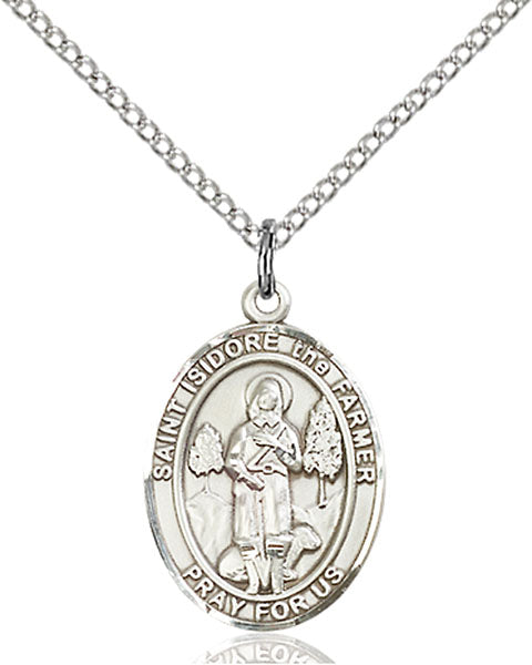Sterling Silver Saint Isidore the Farmer Pendant