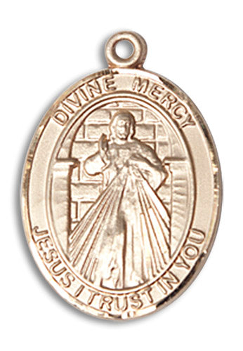 14kt Gold Divine Mercy Medal