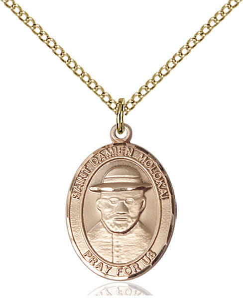14kt Gold Filled Saint Damien of Molokai Pendant