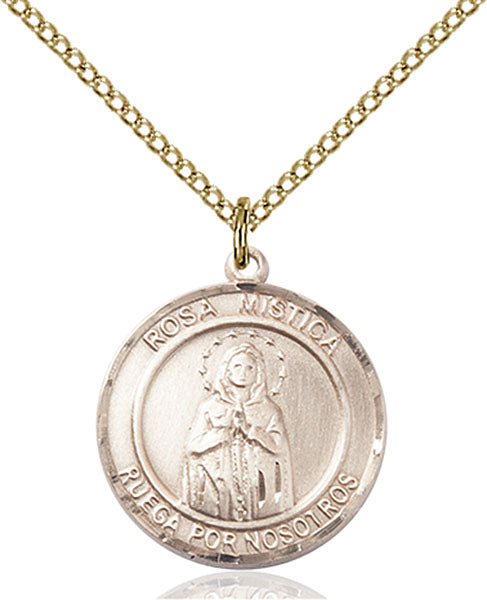 14kt Gold Filled Our Lady ROSA Mystica Pendant