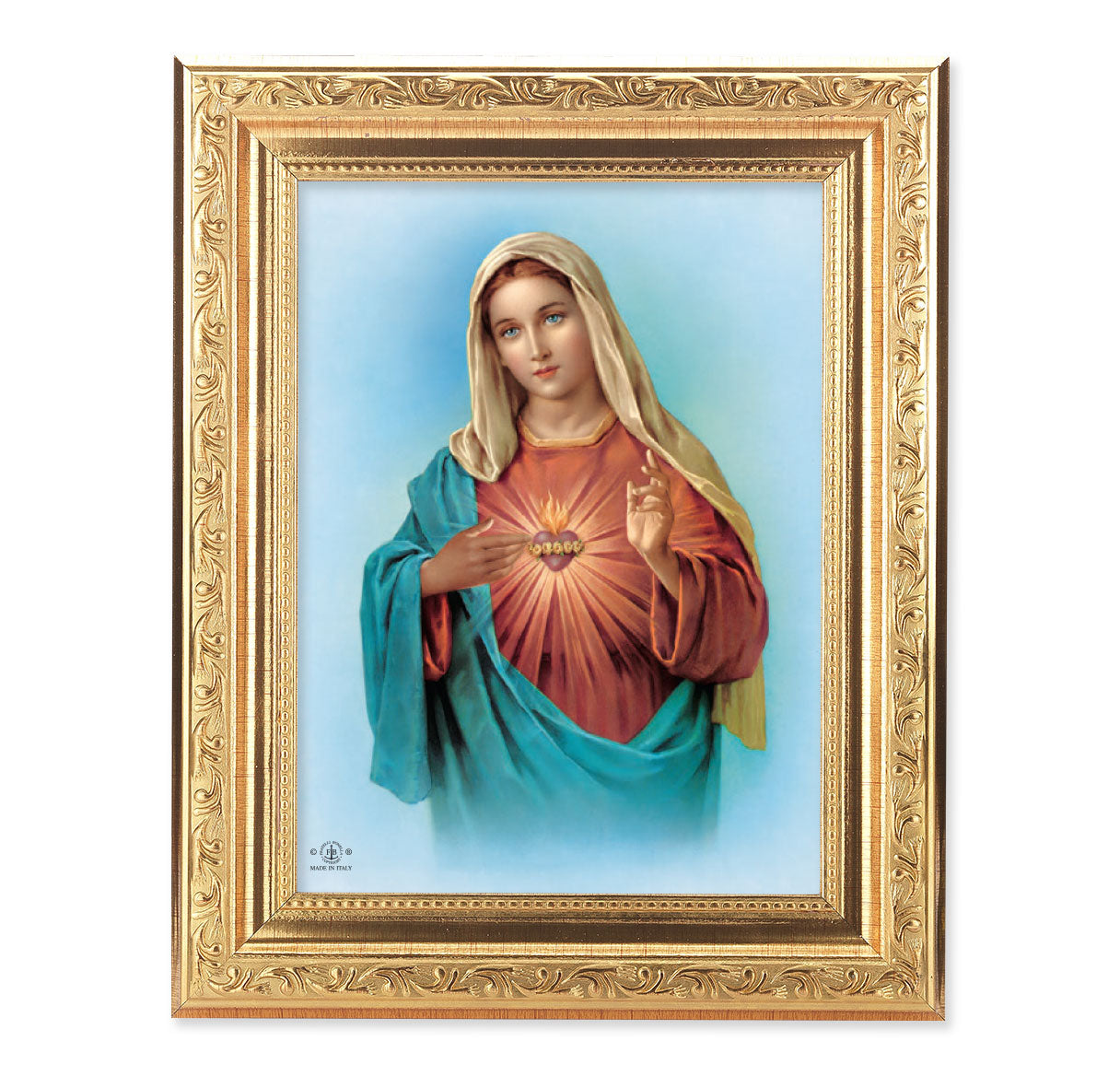 Immaculate Heart of Mary Antique Gold Framed Art