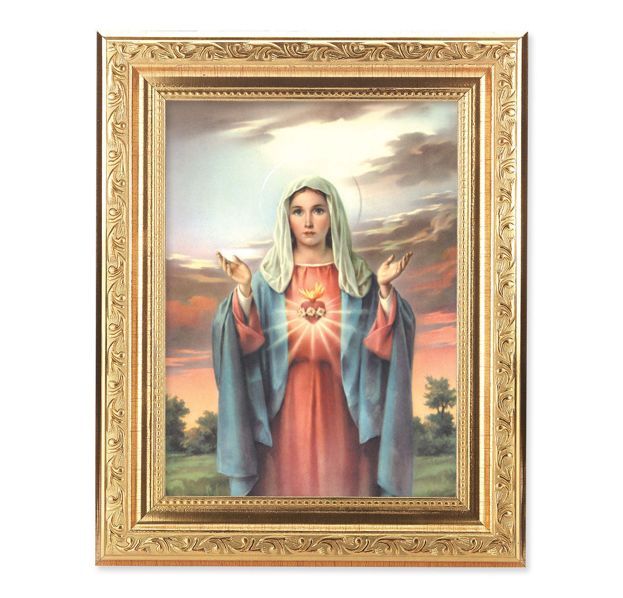 Immaculate Heart of Mary Antique Gold Framed Art