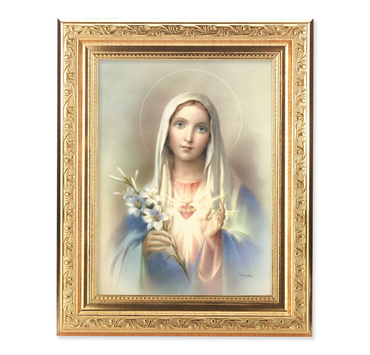 Immaculate Heart of Mary Antique Gold Framed Art