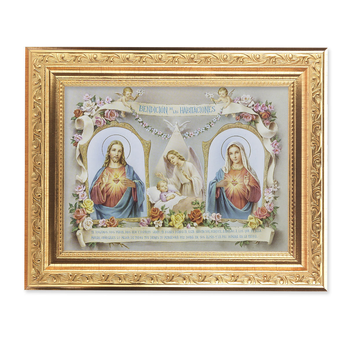 Baby Room Blessing SHJ-IHM (Spanish) Antique Gold Framed Art