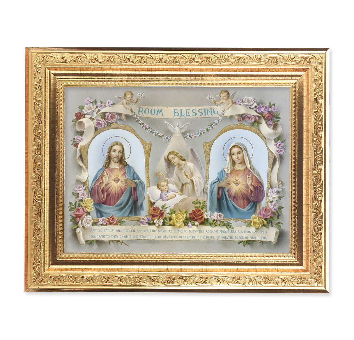 Baby Room Blessing SHJ-IHM Antique Gold Framed Art