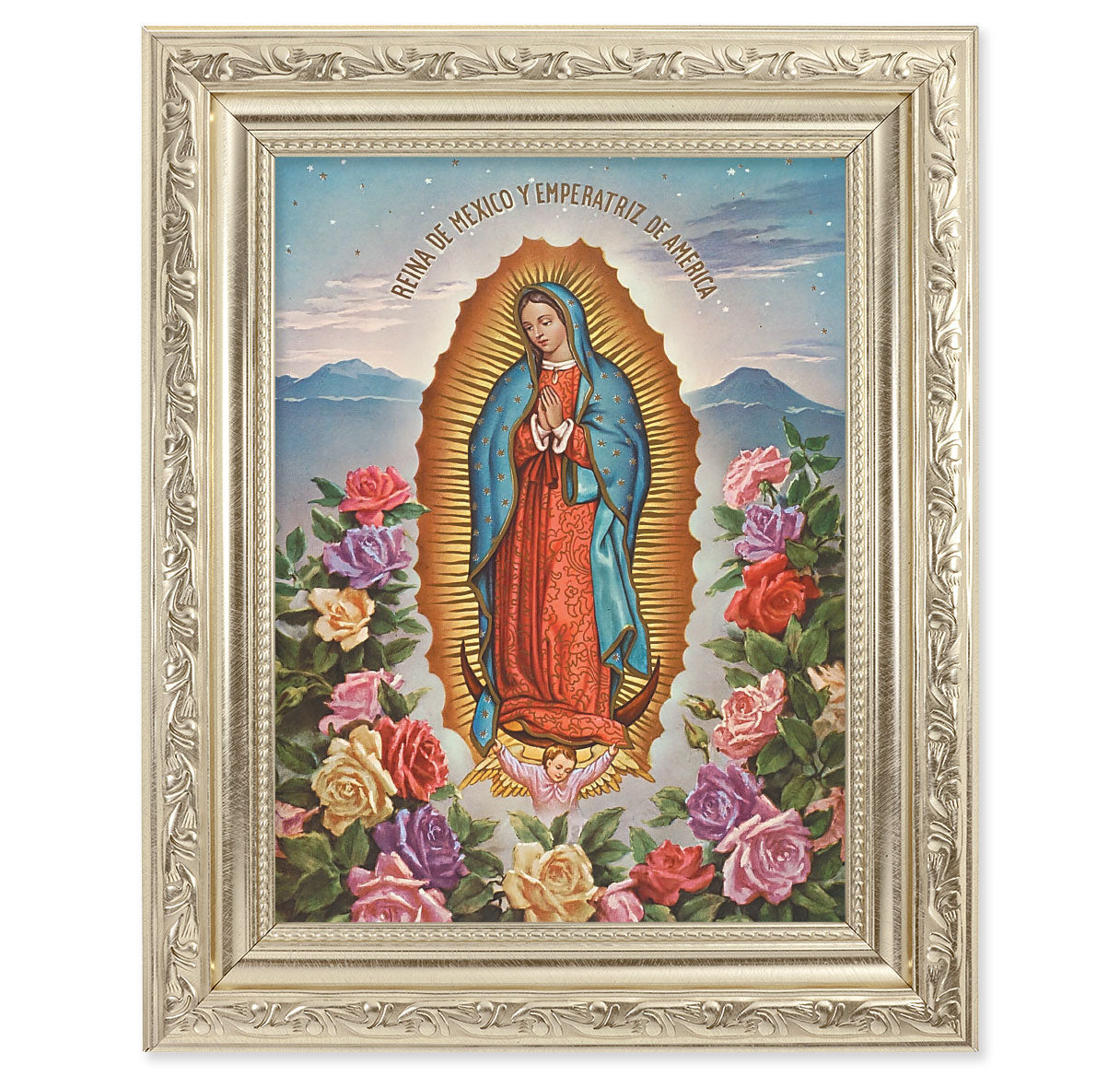 Our Lady of Guadalupe Silver Framed Art