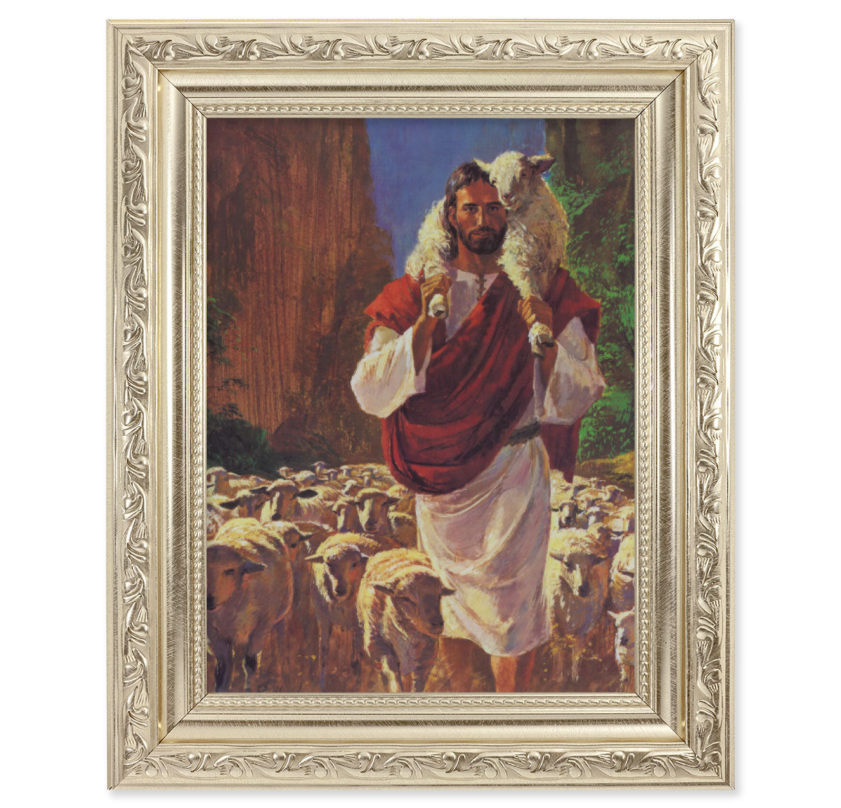 Good Shepherd Silver Framed Art
