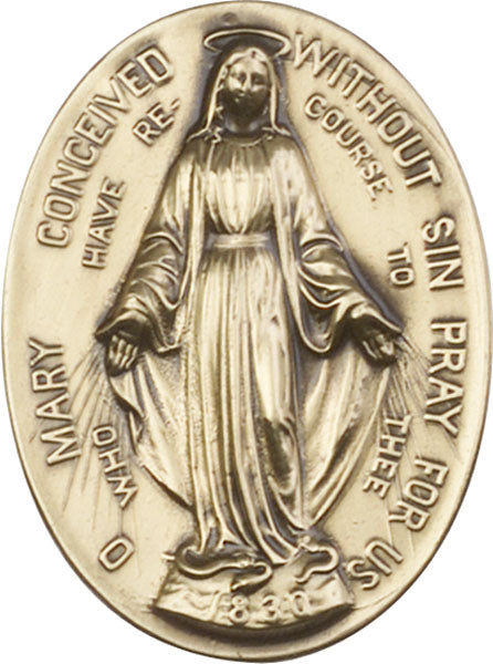 Immaculate Conception Antique Gold Visor Clip
