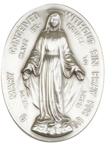 Antique Silver Immaculate Conception Visor Clip