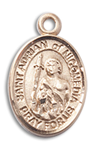 14kt Gold Saint Adrian Of Nicomedia Medal