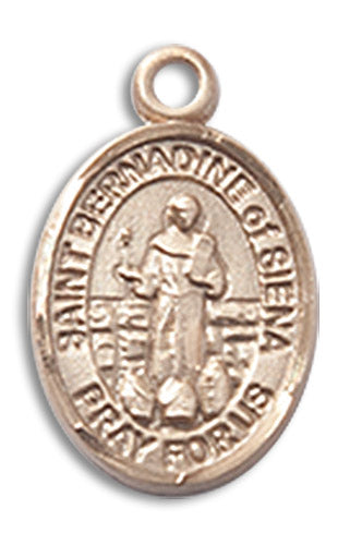 14kt Gold Saint Bernadine Of Sienna Medal