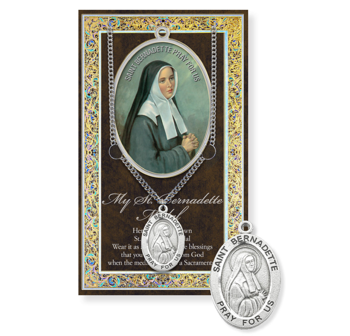 Saint Bernadette Biography Pamphlet and Patron Saint Medal