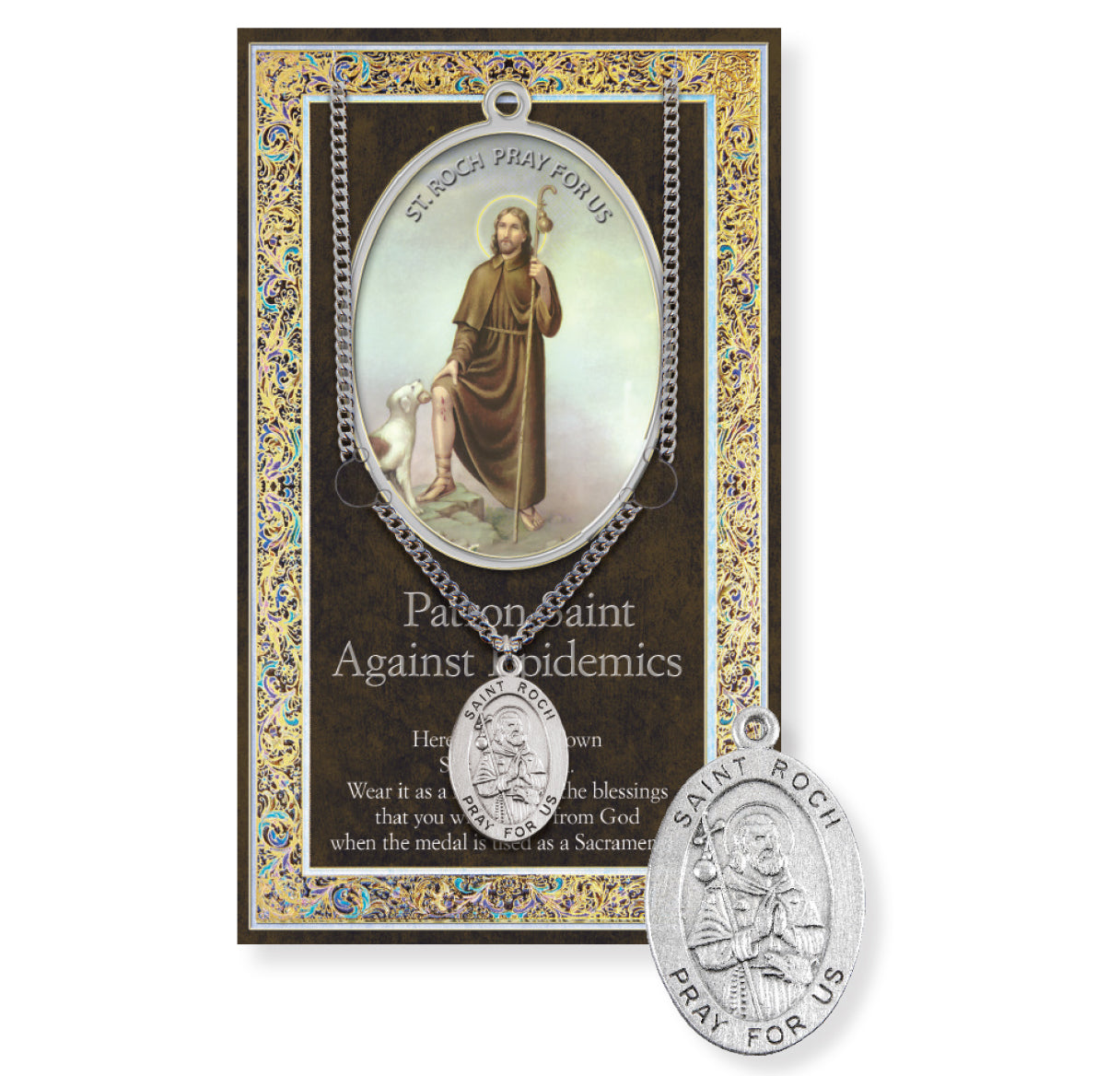 Saint Roch Biography Pamphlet and Patron Saint Medal