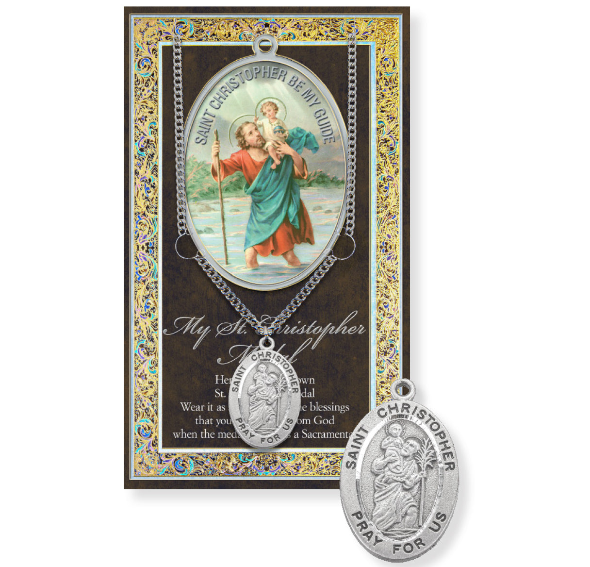 Saint Christopher Biography Pamphlet and Patron Saint Medal