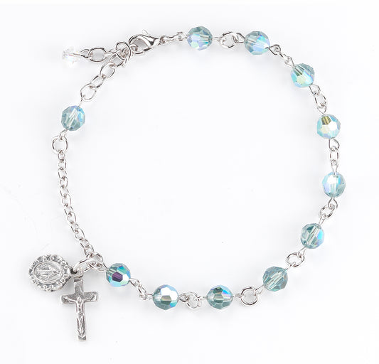 Round Crystal Rosary Bracelet Created with 6mm Swarovski Crystal Erinite Beads by HMH
