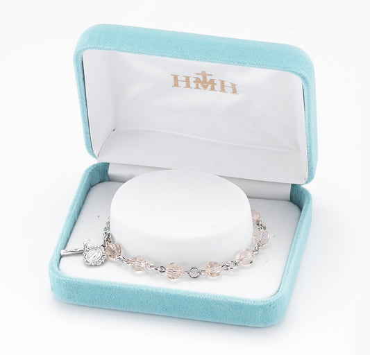 Round Crystal Rosary Bracelet Created with 6mm Swarovski Crystal Silk Beads by HMH