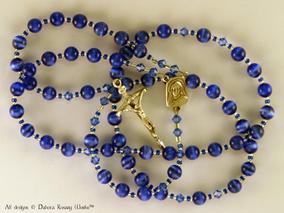 Dark Blue Fiber Optic Rosary