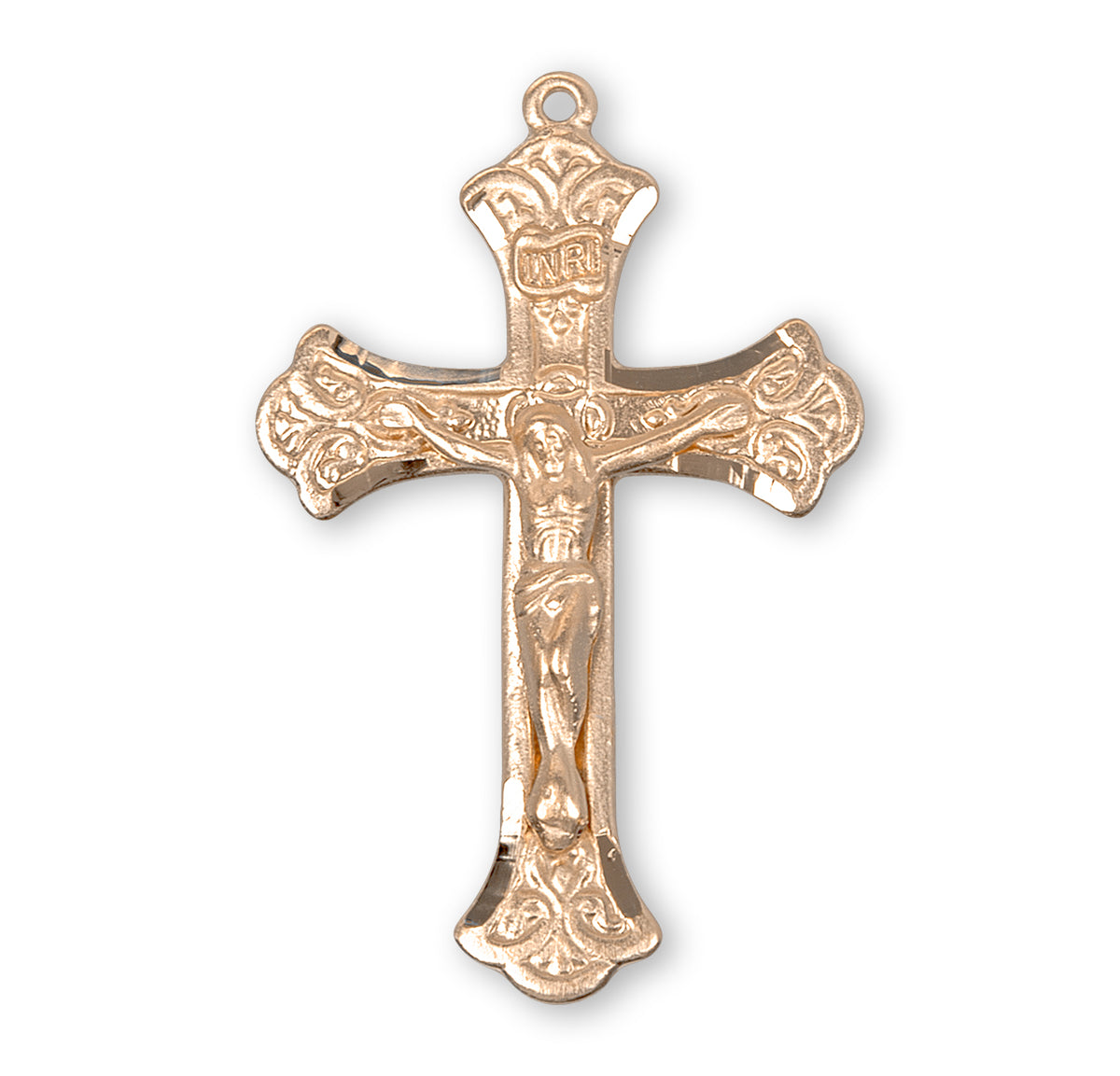Fine Flared Gold Over Sterling Silver Crucifix