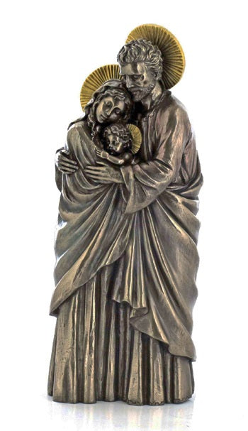 Holy Family Statue in Cold-cast Bronze 10"