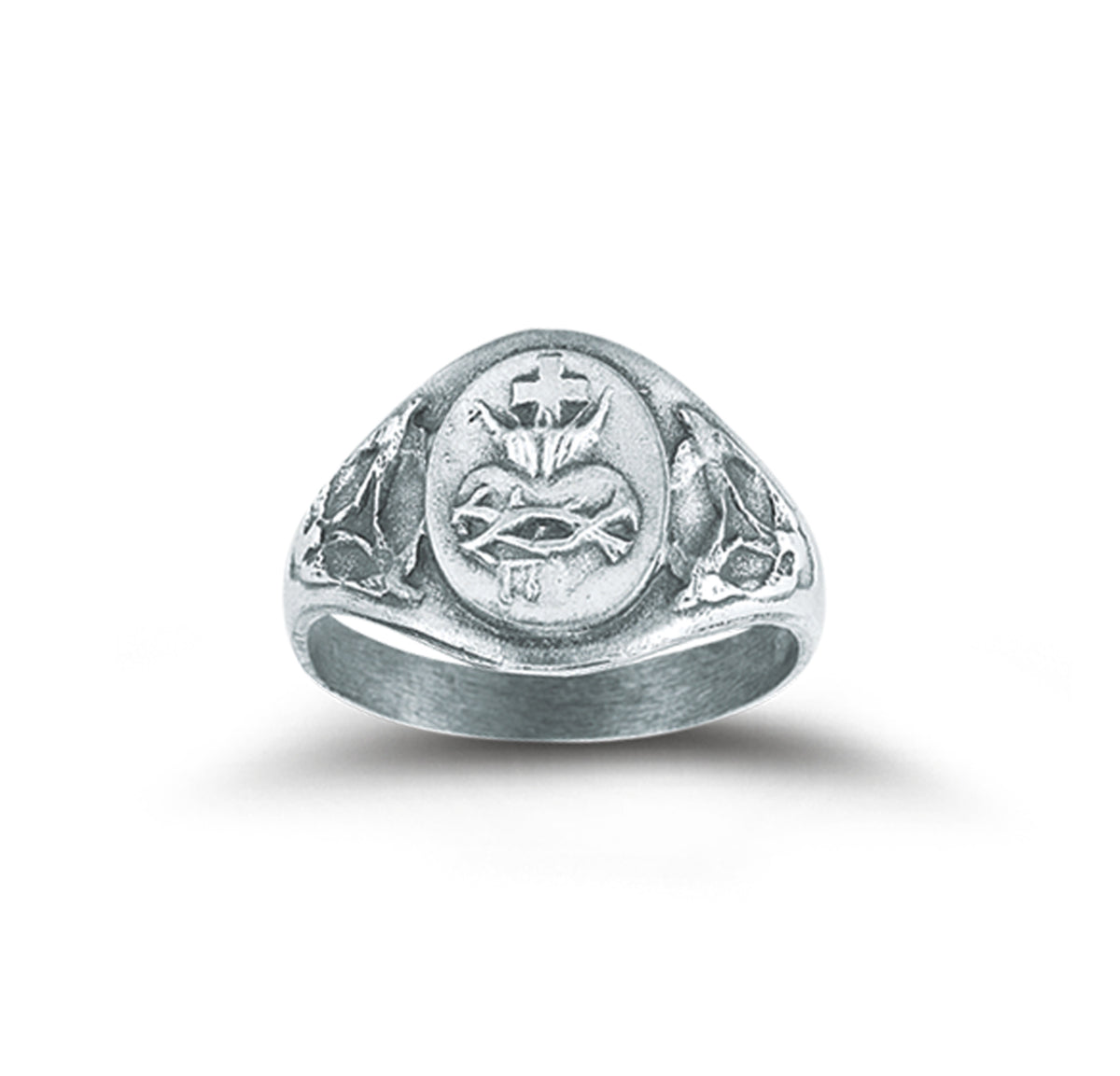 Sterling Silver Sacred Heart of Jesus Ring Size 5
